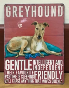 Greyhound - Vintage Style Metal Wall Hanging Dog Sign - Picture 1 of 1