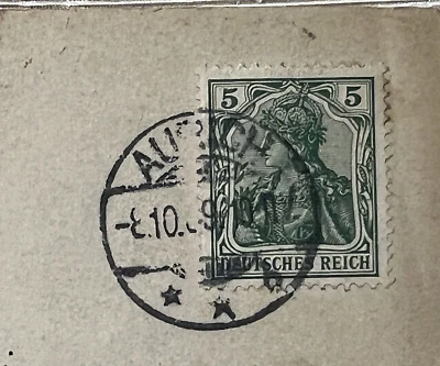 RARE~ANNA FUHRING~ DEUTSCHES REICH 5 CENT~ ENGRAVED~ GREEN~ GERMAN STAMP~WALDRAF - Image 1 of 4