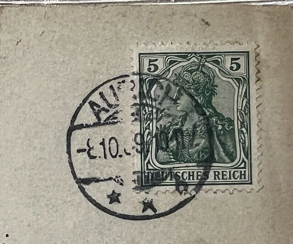 RARE~ANNA FUHRING~ DEUTSCHES REICH 5 CENT~ ENGRAVED~ GREEN~ GERMAN STAMP~WALDRAF - Image 1 of 4