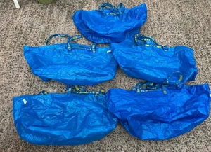 5 IKEA Frakta Large Carrier Bags Blue IKEA Frakta Shopping / Laundry Bags - Picture 1 of 2