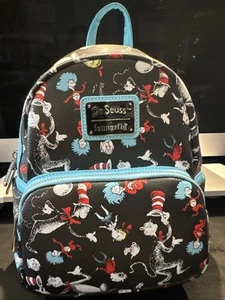 Loungefly Dr. Seuss Cat In The Hat AOP Mini Backpack NEW SAMPLE - Picture 1 of 3