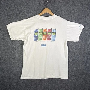 Vintage Nokia Shirt Mens Medium White 90s Tech Software 5100 Cell Phone Rare - Picture 1 of 6