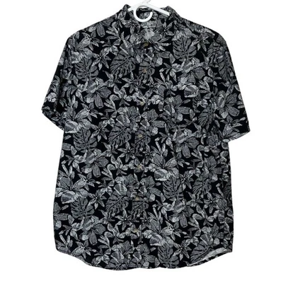 Camisa informal manga corta con cuello abotonado | Estampado floral XL de hojas para niños Foto 1 de 4
