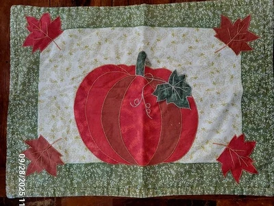 Harvest Cloth Placemats Pumpkins Leaves Festive Colorful Thanksgiving - 4 - Image 1 of 4