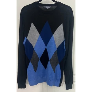 Suéter Argyle Hart Schaffner Marx Para Hombre Mezcla Lana Merino Talla M   - Imagen 1 de 5