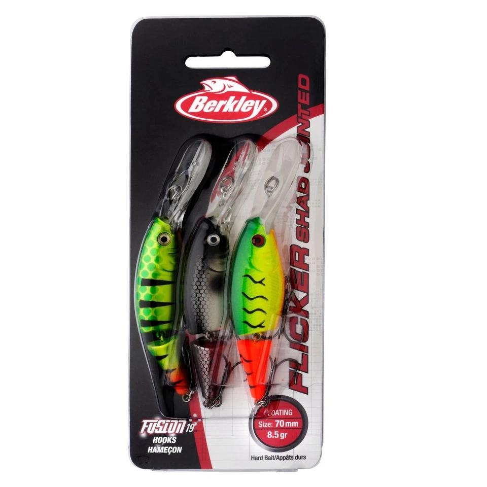 Berkley Flicker Shad 3-Pack 70mm 8,5g - 3 Wobbler im Set, Köderset, Angelset   - Bild 1 von 1
