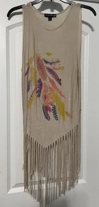 Living Doll Women’s T- Shirt With Fringe Size Medium In EUC - Picture 1 of 4