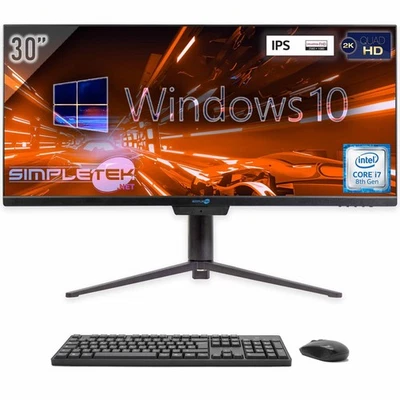 AIO ALL IN ONE I7 21:9 ULTRAWIDE 30" WINDOWS 10 8GB 240GB 2K IPS WIFI 6 PC BT - Image 1 of 4