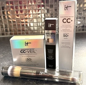IT Cosmetics cc cream medium, veil, concealer & brush shade MEDIUM BNIB - Picture 1 of 2