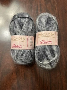 Lot of 3 Skeins Moda Dea GLEAM Black Pearl #3012 1.76 Oz 76 Yd Italy - Picture 1 of 6