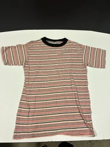Vtg 90s Fair Park Striped T Shirt Red/black/white Size M Single Stitch - Picture 1 of 13
