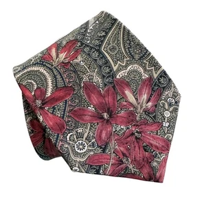 Corbata vintage Bill Blass floral estampado paisley 100% seda 3,75" con - Imagen 1 de 5
