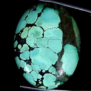 32.80 Cts Natural Oval Turquoise Cabochon Wirewrap Bracelet Making 26X34X6MM - Picture 1 of 6