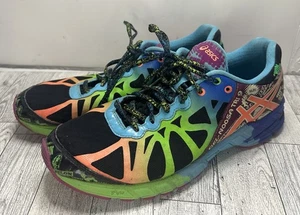 ASICS WOMENS GEL-NOOSA TRI 9 RUNNING SHOE COLORFUL BLACK BLUE GREEN ETC SIZE 10 - Picture 1 of 11