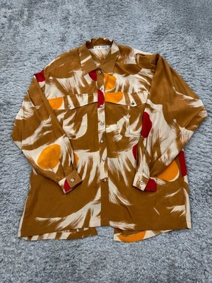 Blusa Escada Margaretha Ley Top Mujer 40 Grande Geométrica Seda Asimétrica De Colección Foto 1 de 4