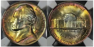 1941 D NGC MS66 6FS Rainbow 🌈 Toned Nickle PQ Color - Premium Eye Appeal - Picture 1 of 3