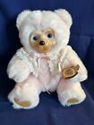 1994 Robert Raikes Cameo Pink Plush Wood Bear with Tags, Lace ,Applause Tags