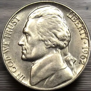 1962-P Jefferson Nickel GEM BU UNC From Original Roll Free S&H W/ Tracking - Picture 1 of 5