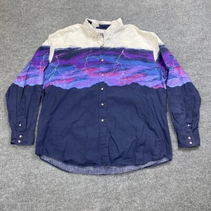 Camicia uomo Cowboys' Turtle manica lunga con bottoni 2XL Lightning Storm Western - Foto 1 di 8