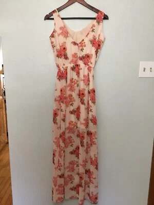 Y2K Fairycore Flowy Dress Floral Sheer Sz S Lined - Image 1 of 4