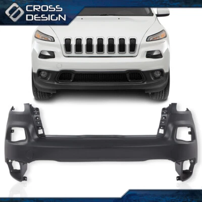 Cubierta de parachoques superior delantera imprimada apta para Jeep Cherokee 2014 2015 2016 2017 2018 Foto 1 de 4