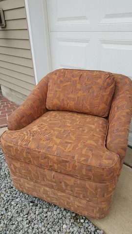 Vtg Drexel Heritage Swival Club Chairs 2 Midcentury Modern Brutalist Upholstered Cover