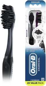 Oral-B Charcoal Toothbrushes, Medium 2Ct - Picture 1 of 11