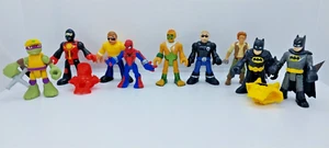 Imaginext Playskool Heroes Figure Lot of 9 Batman Spiderman Ninja TMNT Biker - Picture 1 of 7