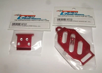TEAM LOSI MINI-T 1.0 GPM RED ALUMINUM F BUMPER & BATT HOLD DOWN SMT003F SMT0126 - Image 1 of 3