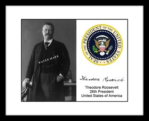 Theodore Roosevelt 8x10 Photo Print President Seal Autographed Signed TR - Picture 1 of 2