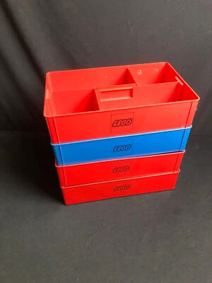 LEGO 4 x Sortierkasten 3 x rot 1 x blau Storage Box Kasten 70er - Bild 1 von 4