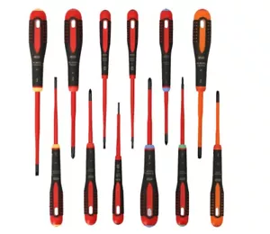 Bahco BE-9878SL ERGO 12 Piece VDE Insulated Slim Screwdriver Set SL/PH/PZ/TX - Picture 1 of 4