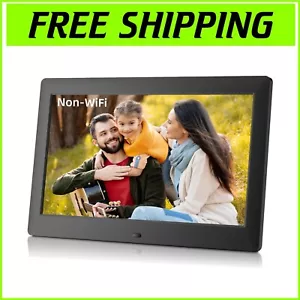 Non-WiFi Digital Picture Frame: 10.1'' IPS Screen with Remote Control & Calendar - Picture 1 of 9