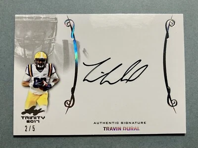 2017 TRAVIN DURAL Leaf Trinity On Card Rookie Auto 2/5 Card# A-TD1 - Image 1 of 4