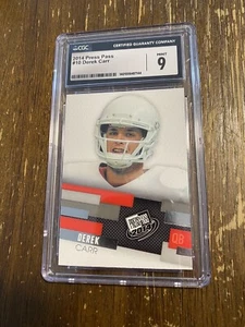 2014 Press Pass Derek Carr RC Rookie Card #10 Raiders CGC 9 - Picture 1 of 2