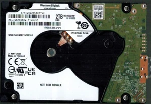 WD20SDRW-11VUUS0 S/N: WX22A WESTERN DIGITAL 2TB THAILAND MAY 2023 - Afbeelding 1 van 1