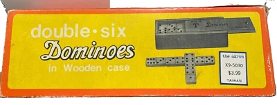 Double Six 6 Professional Dominoes Game Set 28 Piece Domino Tiles in Wooden Case - Image 1 of 4