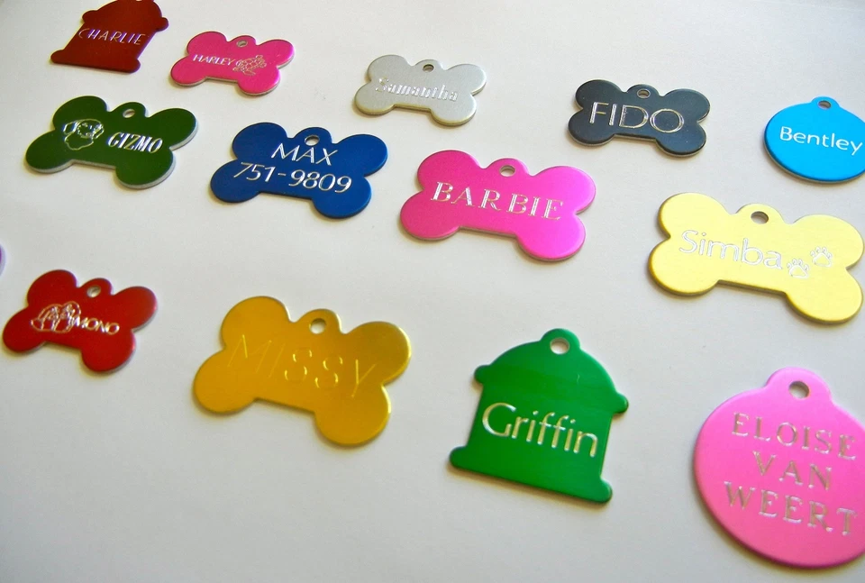 CUSTOM ENGRAVED PERSONALIZED PET TAG ID DOG CAT NAME TAGS DOUBLE SIDE - Image 1 of 4