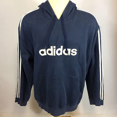 De Colección Años 90 Spellout Logo Grande Adidas Sudadera con Capucha Sudadera Envejecida Grunge Surf Foto 1 de 4