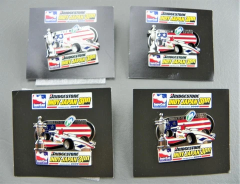 Bridgestone Indy Car Series Japan 300 Twin Ring Motegi 2009 Pins Lot (4) New HTF Cover