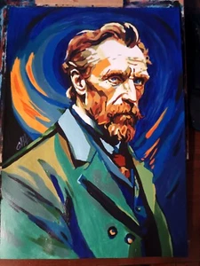 Acrylic portrait of Vincent Van Gogh pop art poster, handmade - Picture 1 of 2