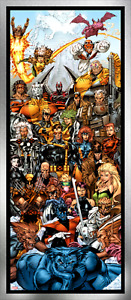 Mondo gma Marvel comics X-Men Silver metallic Variant Jim Lee Art Print Poster