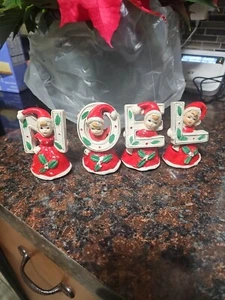 Vintage Brinnco Japan Christmas Girls Noel Figurine Made In Japan - Picture 1 of 14