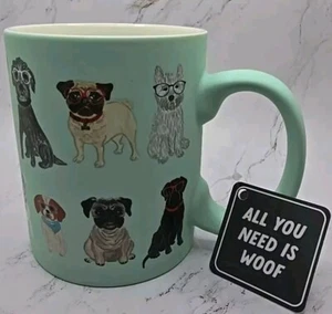All You Need Is Woof Coffee Mug, All Dogs With Glasses On By Eccolo Mugs - Picture 1 of 8