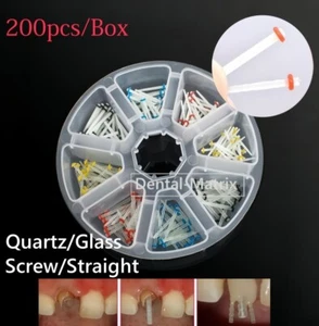 200* Dental Endo Fiber Post Quartz Glass Straight/Screw Post Restorative 1.0-1.8 - Picture 1 of 11