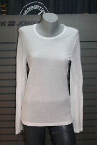 HELMUT LANG Femmes Manches Longues Shirt Blanc Transparent Basic