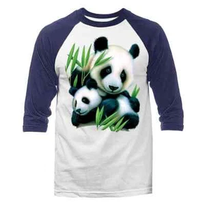 Panda & Cub Animal Mascota Divertida Broma Humor Humor Mangas 3/4 Raglan - Imagen 1 de 10