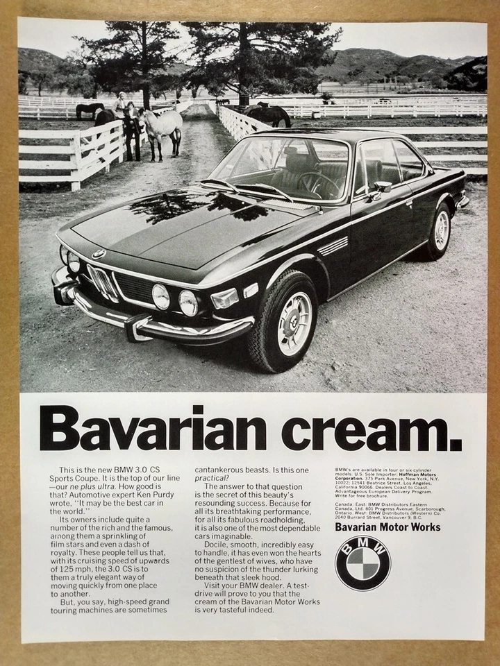 BMW E9 3.0 CS 1973 cupé deportivo anuncio impreso vintage Foto 1 de 1