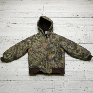 Carhartt Jacket Youth XS 6 Mossy Oak Camo Quilt Lining Insulated Hooded Zip Coat - Picture 1 of 8