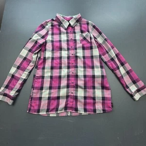 Oakley Button Up Shirt Women’s M Plaid Long Sleeve Pink Purple Outdoor Casual - Picture 1 of 12